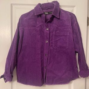 ZARA purple corduroy button down